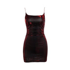 Red and black dress on a white background